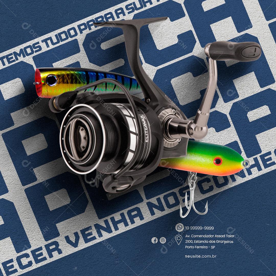 Social Media Temos tudo para a sua Pesca Caça e Pesca PSD Editável