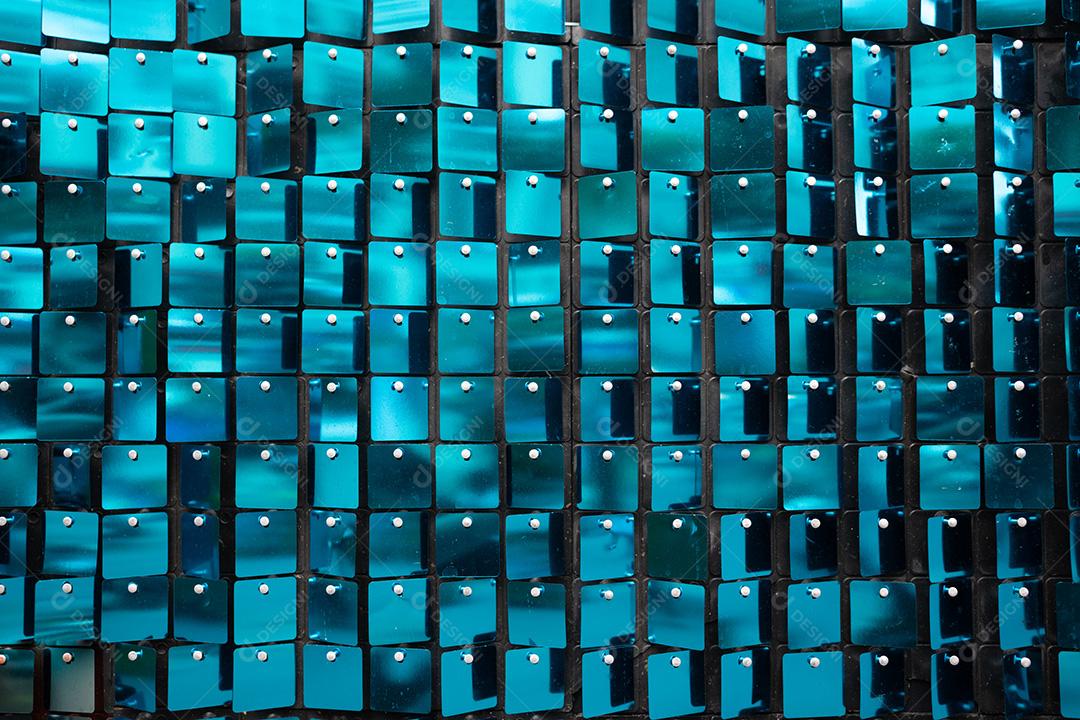 Painel com quadrados brilhantes na cor azul