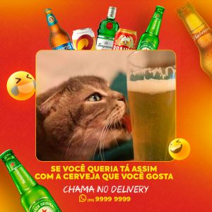 Social Media Se Você queria tá assim Com a Cerveja Chama no Delivery Distribuidora PSD Editável
