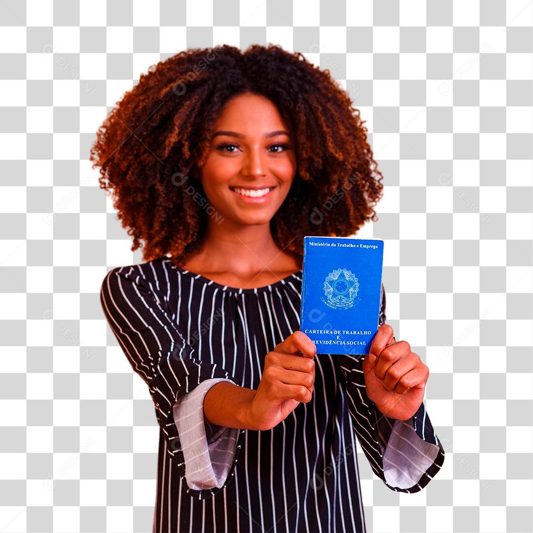 Mulher brasileira com trabalho documental e previdência social carteira de trabalho