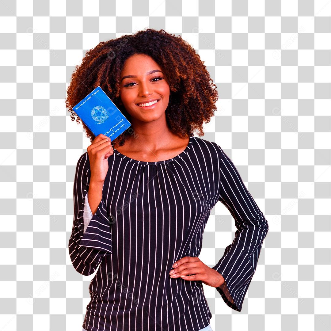 Mulher brasileira com trabalho documental e previdência social carteira de trabalho