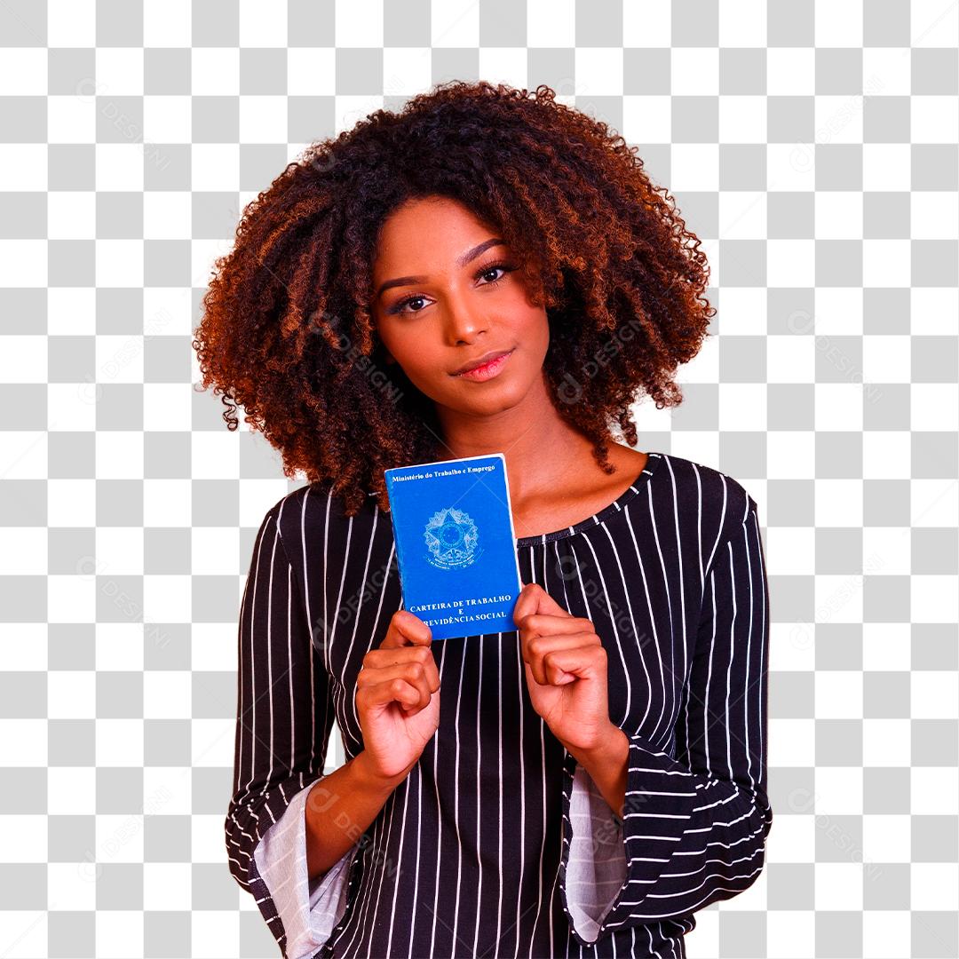 Mulher brasileira com trabalho documental e previdência social carteira de trabalho