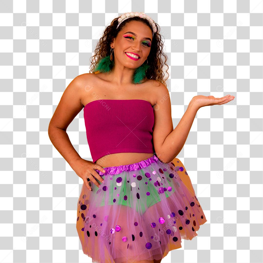 Linda mulher afro vestida para o carnaval