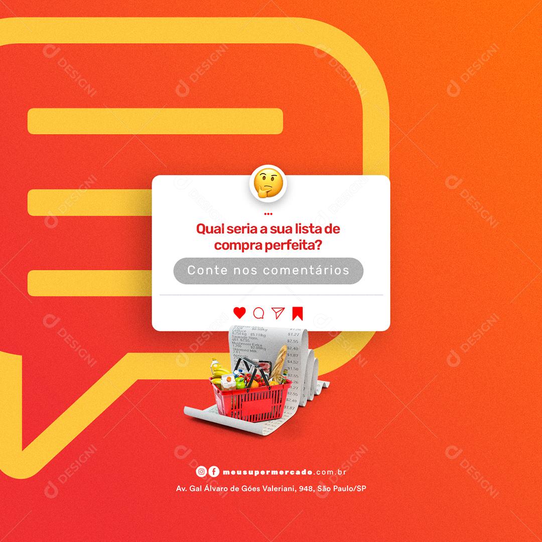 Social Media Qual seria a sua Lista Supermercado PSD Editável