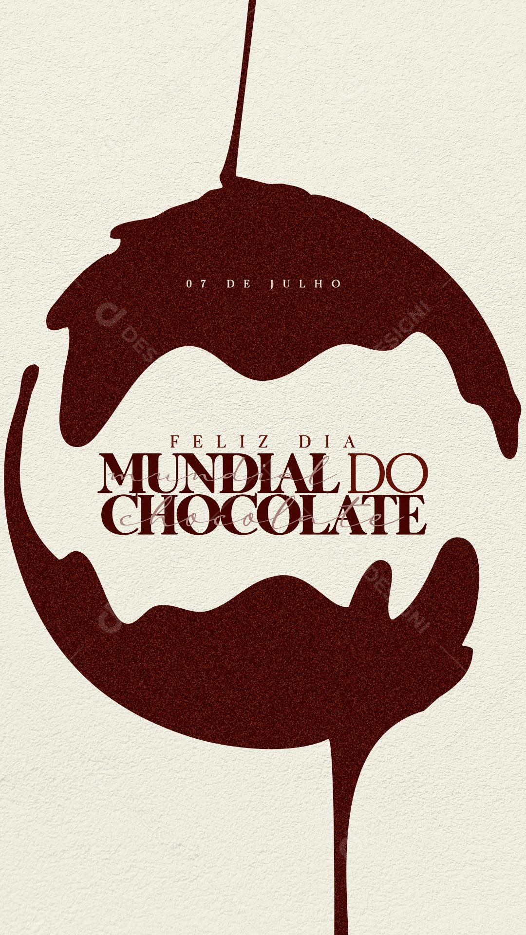 Story  Feliz Dia do Chocolate 7 de Julho Social Media PSD Editável