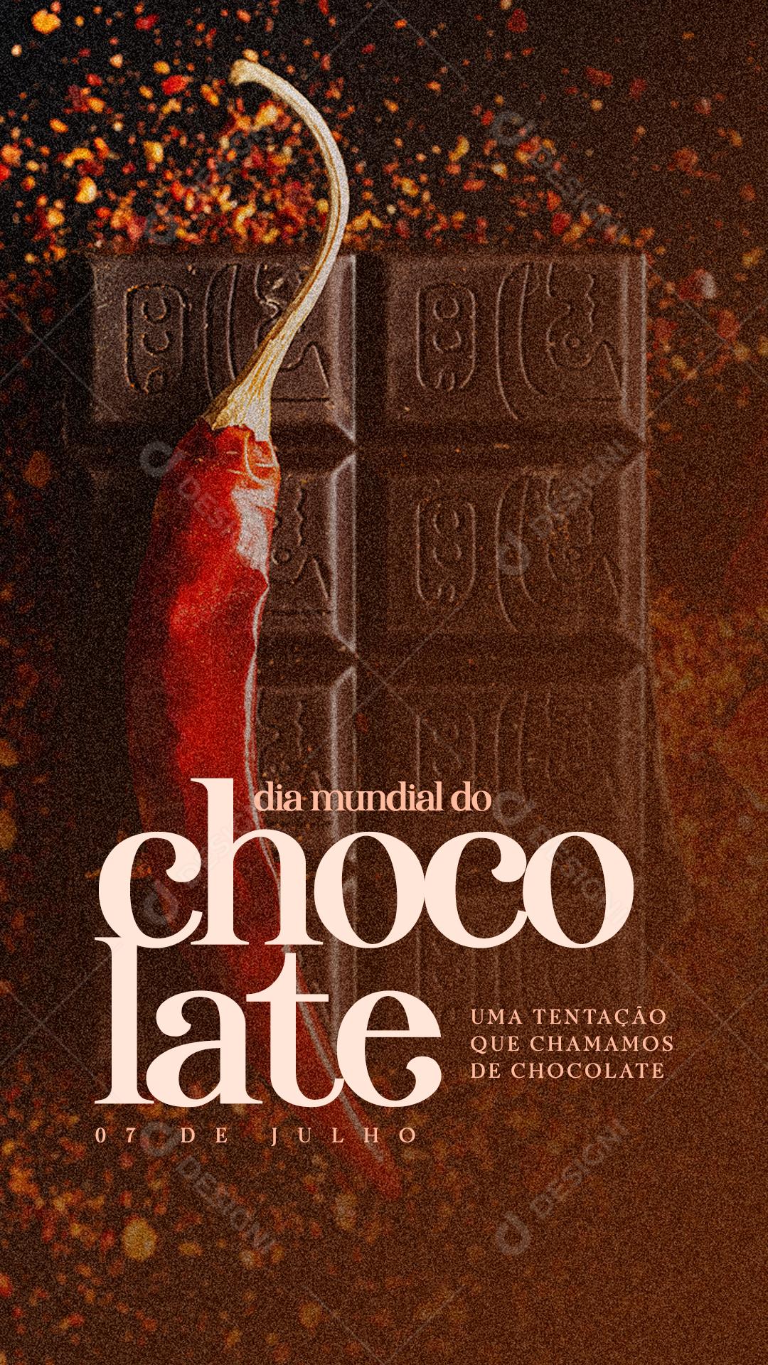 Story Um Tentação que Chamamos de Chocolate Dia do Chocolate Social Media PSD Editável