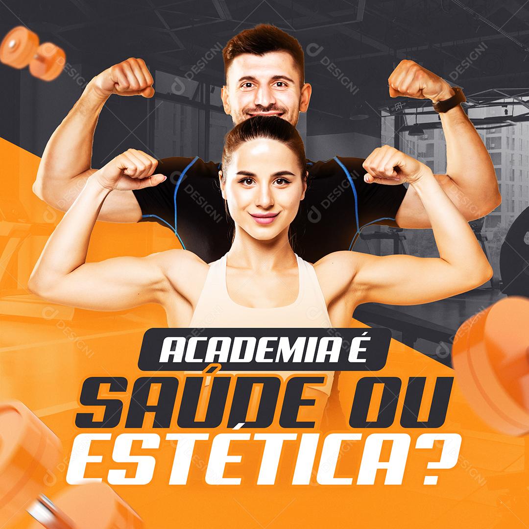 Social Media Academia é Saúde ou Estética PSD Editável