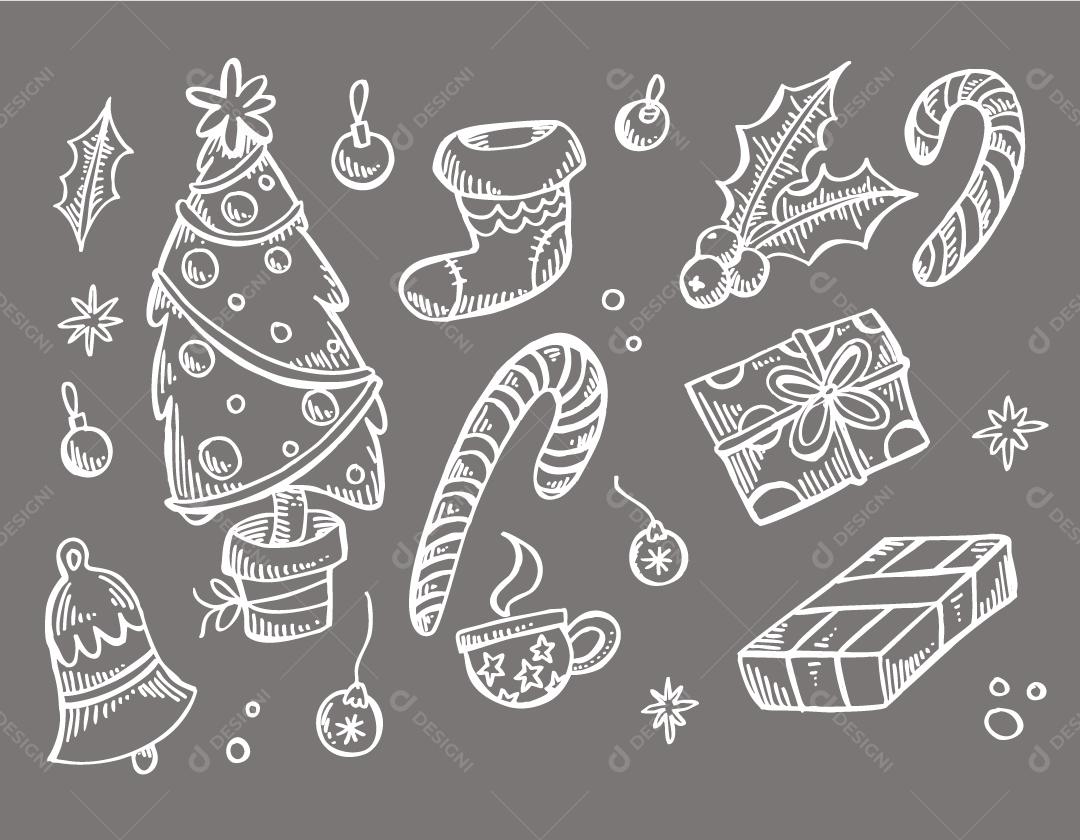 Elementos de decoração de Natal Vetor EPS