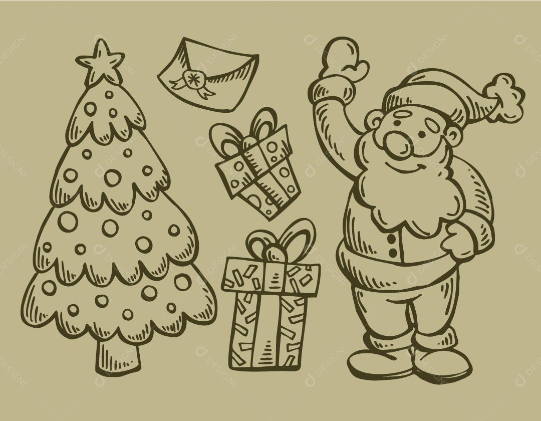 Elementos de decoração de Natal Vetor EPS