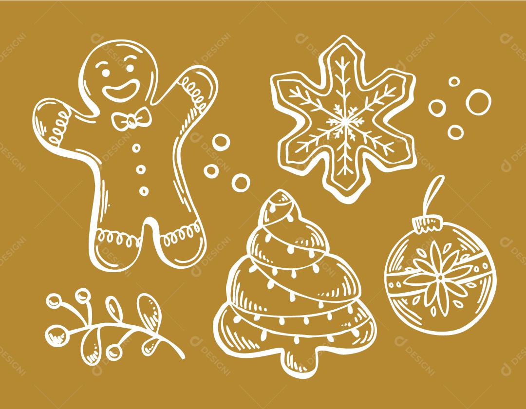 Elementos de decoração de Natal Vetor EPS