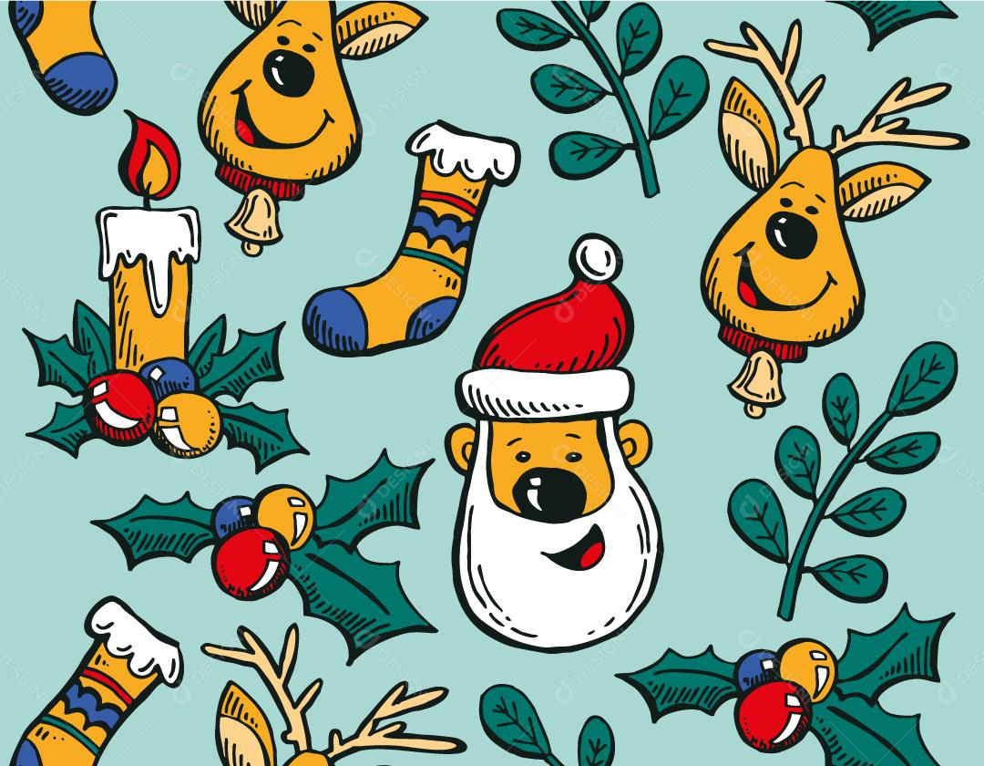 Elementos de decoração de Natal Vetor EPS