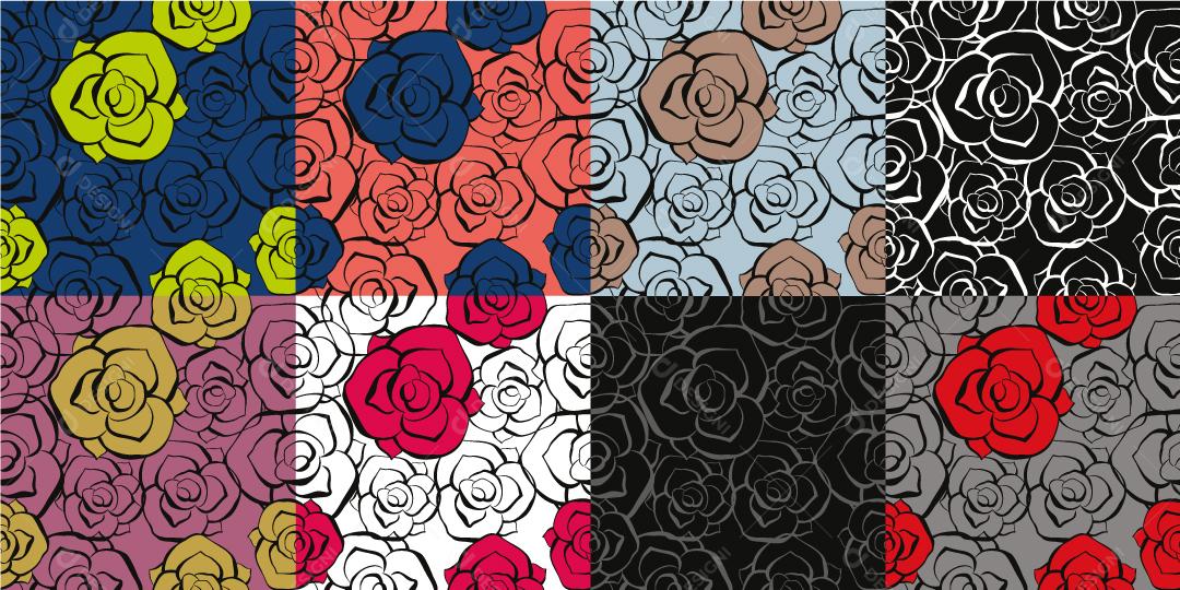Rosas em cores da moda background Vetor EPS
