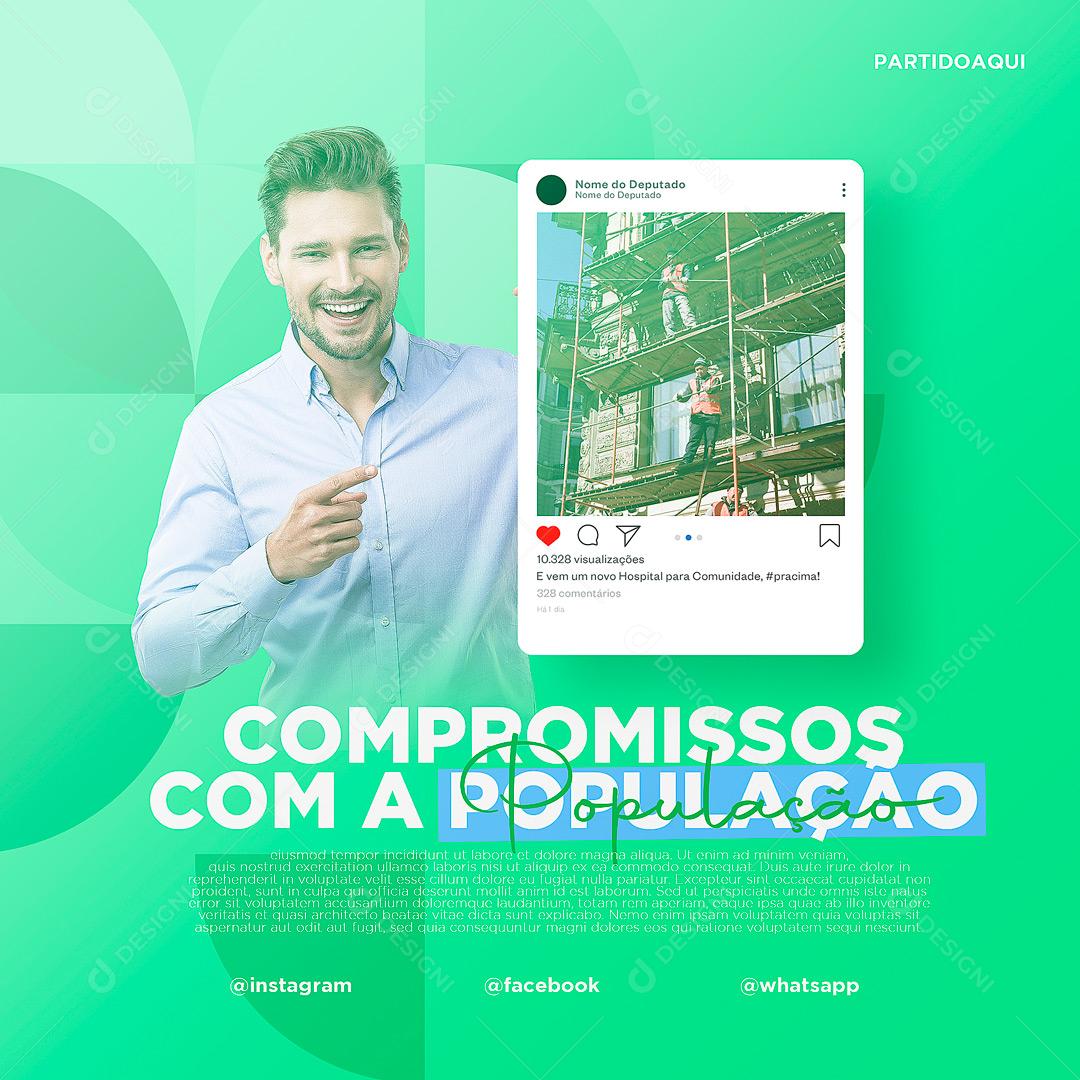Social Media Política Compromisso com a População PSD Editável