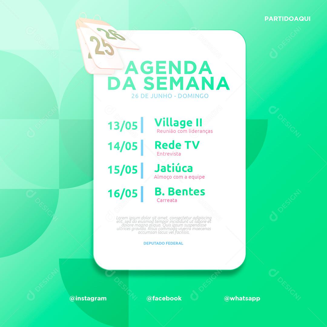 Social Media Política Deputados, Vereadores Prefeitos PSD Editável