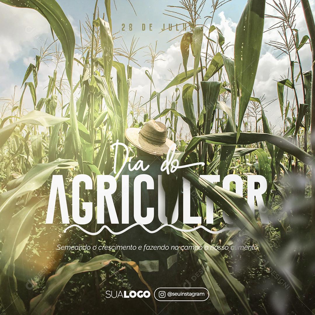 Social Media Semeando o Crescimento Dia do Agricultor 28 de Julho PSD Editável