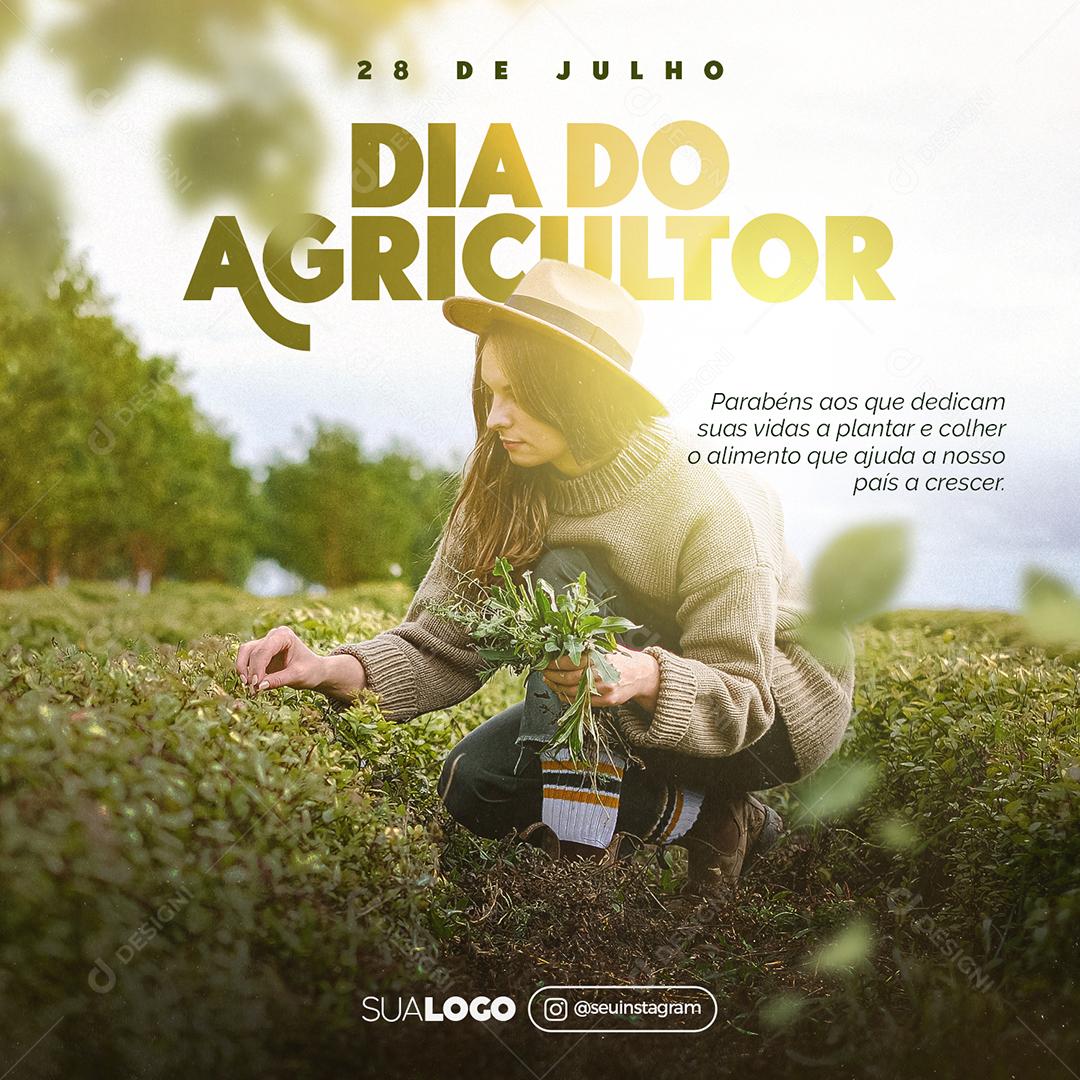 Social Media Parabéns aos que Dedicam suas Vida a Plantar e Colher Dia do Agricultor PSD Editável