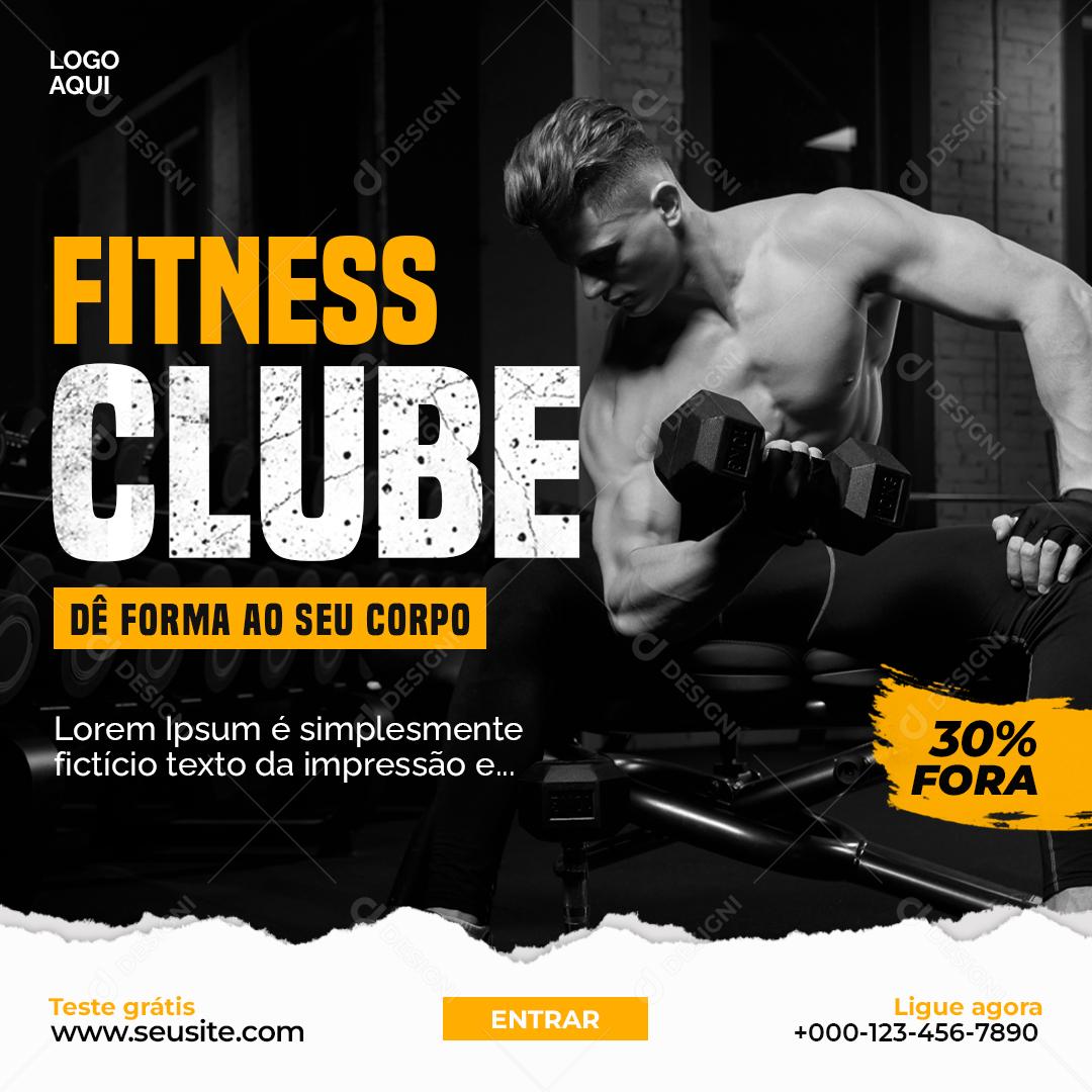 Social Media Academia Fitness Club PSD Editável