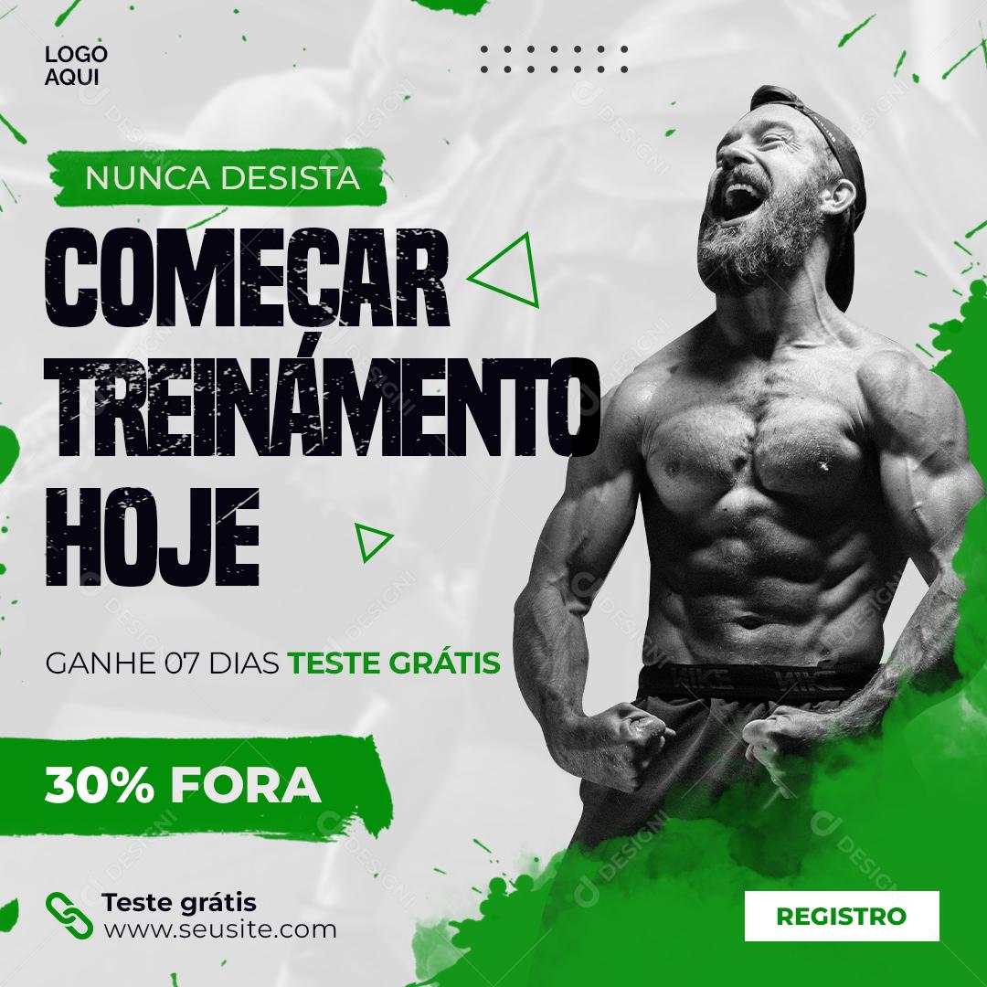 Social Media Academia Começar Treinamento Hoje PSD Editável