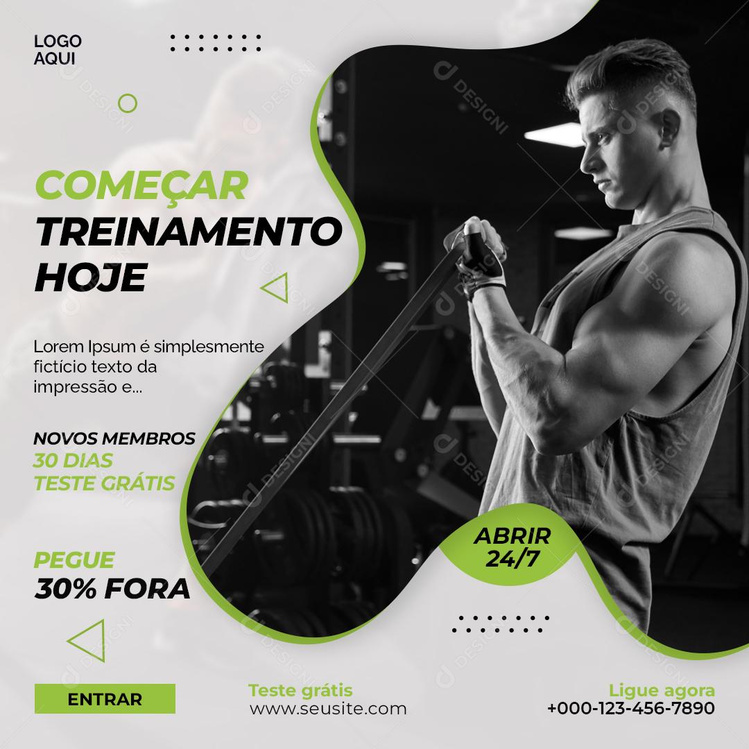 Social Media Academia Começar Treinamento Hoje PSD Editável