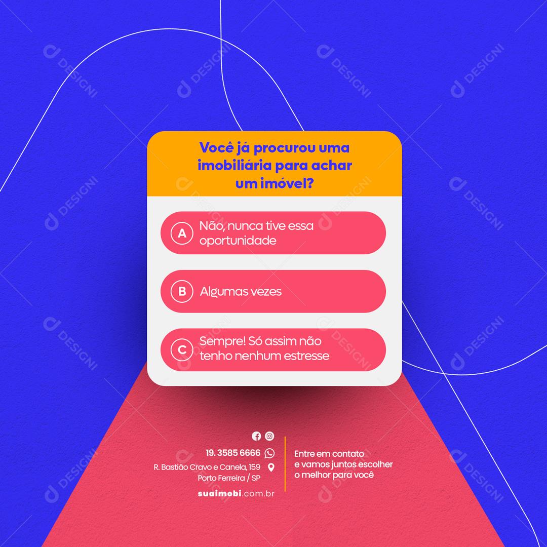 Social Media Você ja procurou uma Imobiliária PSD Editável