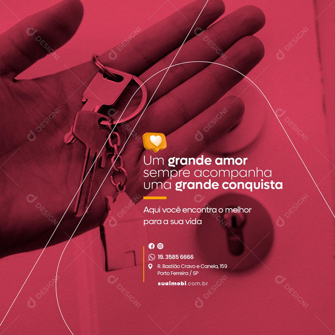 Social Media Um Grande Amor Sempre Imobiliária PSD Editável
