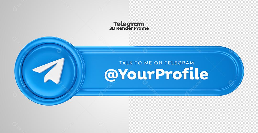 Tag Telegram Elemento 3D Para Composição PSD