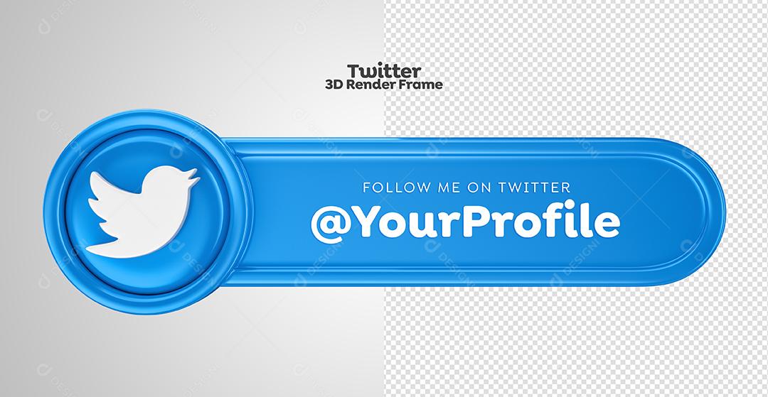 Tag Twitter Elemento 3D Para Composição PSD