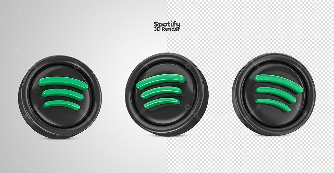 Ícone 3D Spotify Para Composição PSD