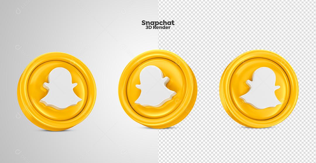 Ícone 3D Snapchat Para Composição PSD