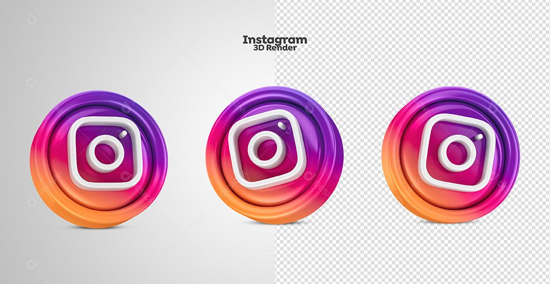 Ícone 3D Instagram Para Composição PSD