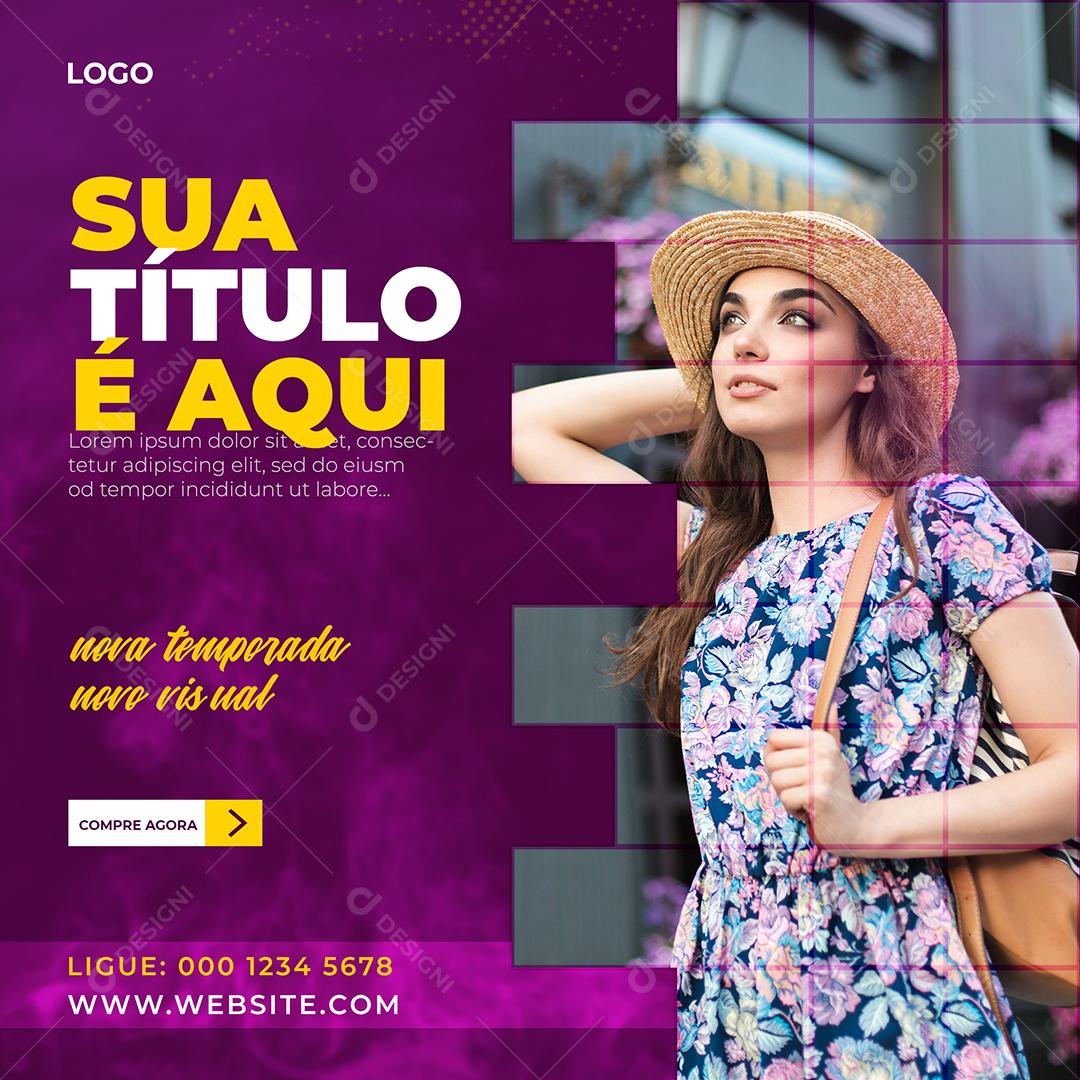 Social Media Template Moda Roupas Novo Temporada Novo Visual PSD Editável