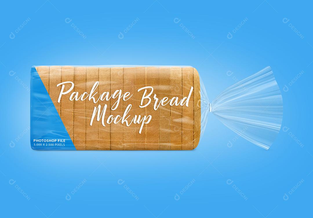 Pacote de pão Mockup Horizontal PSD