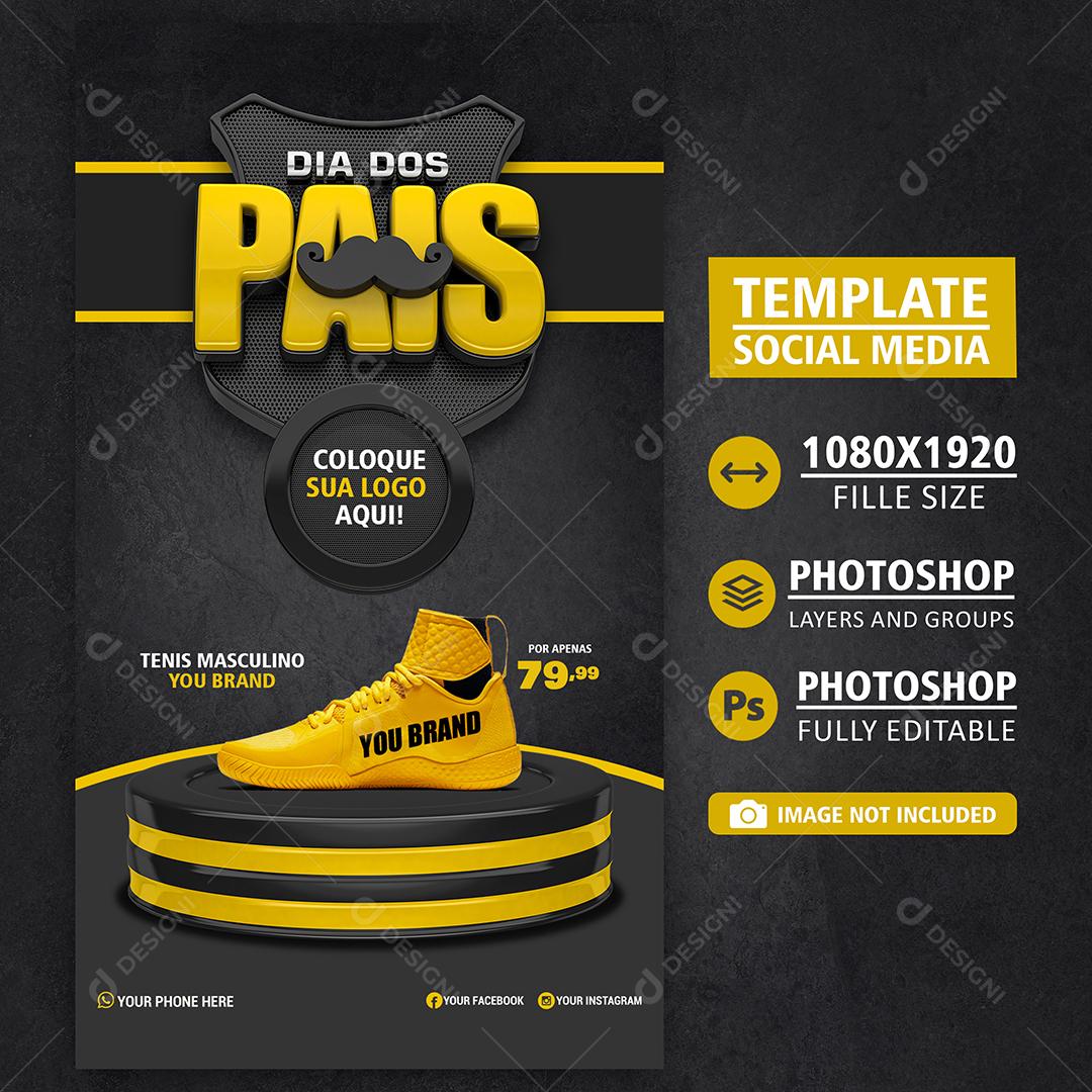 Social Media Story Template Father's Day Deals Stores Sneakers Editable PSD