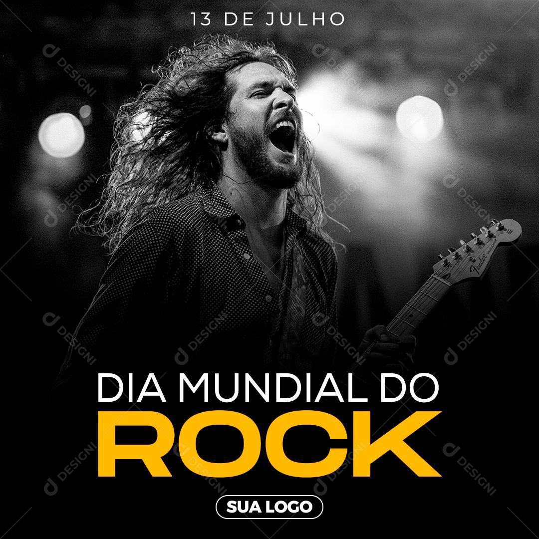 Dia Mundial do Rock 13 de Julho Social Media PSD Editável