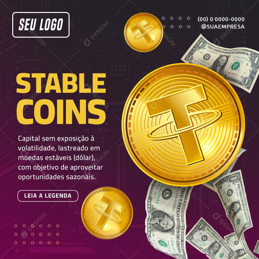 Stable Coins Investimento Social Media PSD Editável