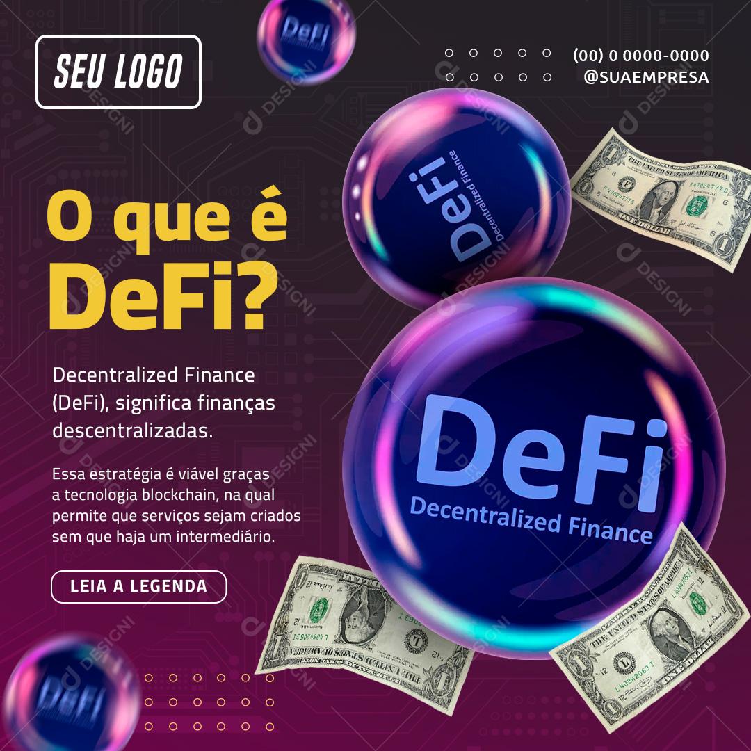 O que é Defi Investimento Social Media PSD Editável