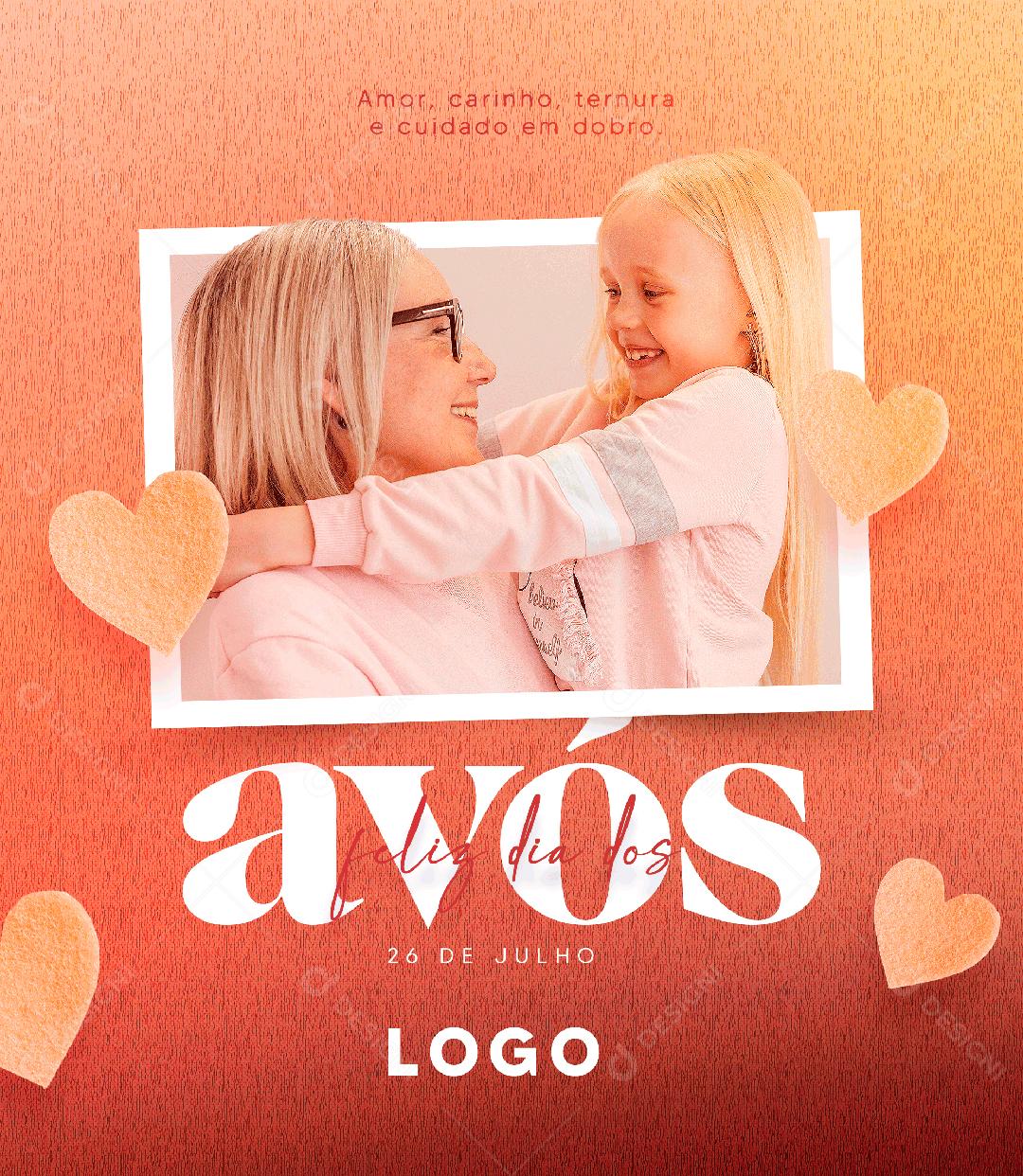 Social Media Dia dos Avós Amor, Carinho PSD Editável