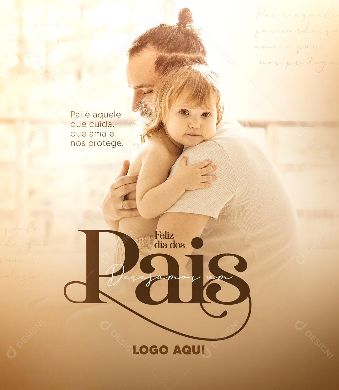 Social Media Desejamos um Feliz Dia dos Pais PSD Editável