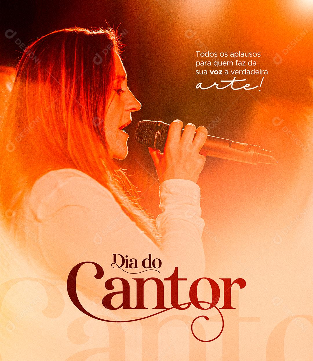 Social Media Dia do Cantor Todos os Aplausos PSD Editável