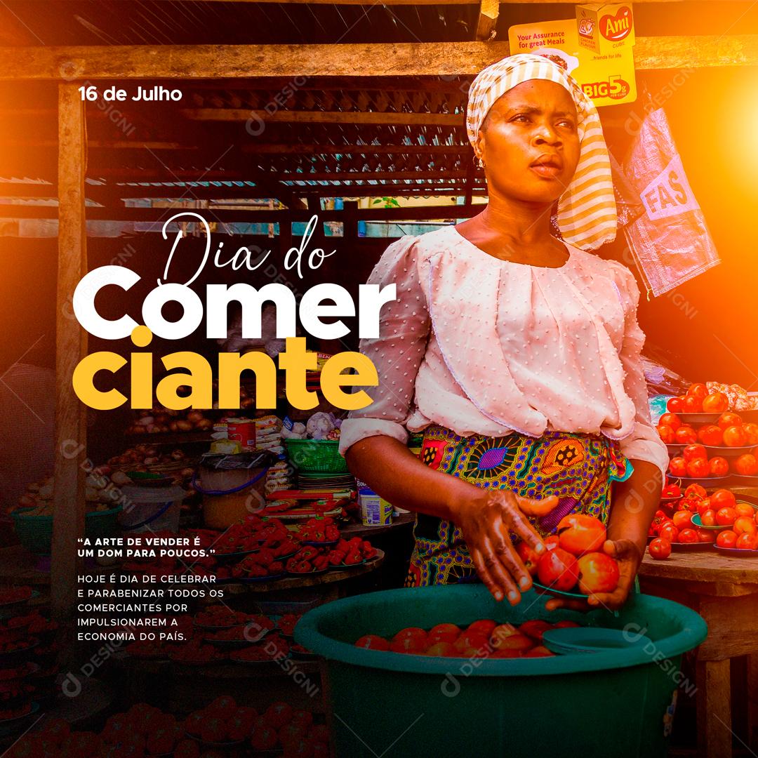 Social Media Dia do Comerciante 16 de Julho PSD Editável