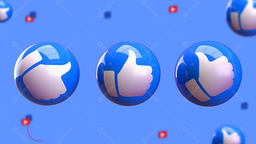 Like 3D Elemento Para Composição PSD