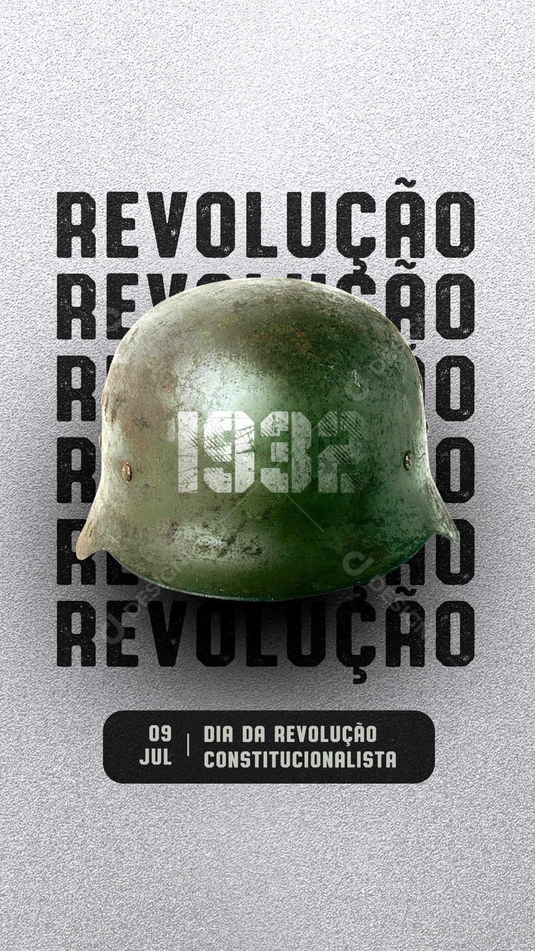 Story Dia da Revolução Constitucionalista 1932 9 de Julho Social Media PSD Editável