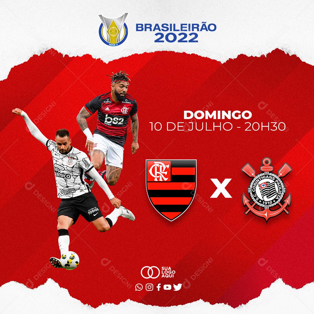 Social Media Futebol Jogo Corinthians x Flamengo PSD Editável
