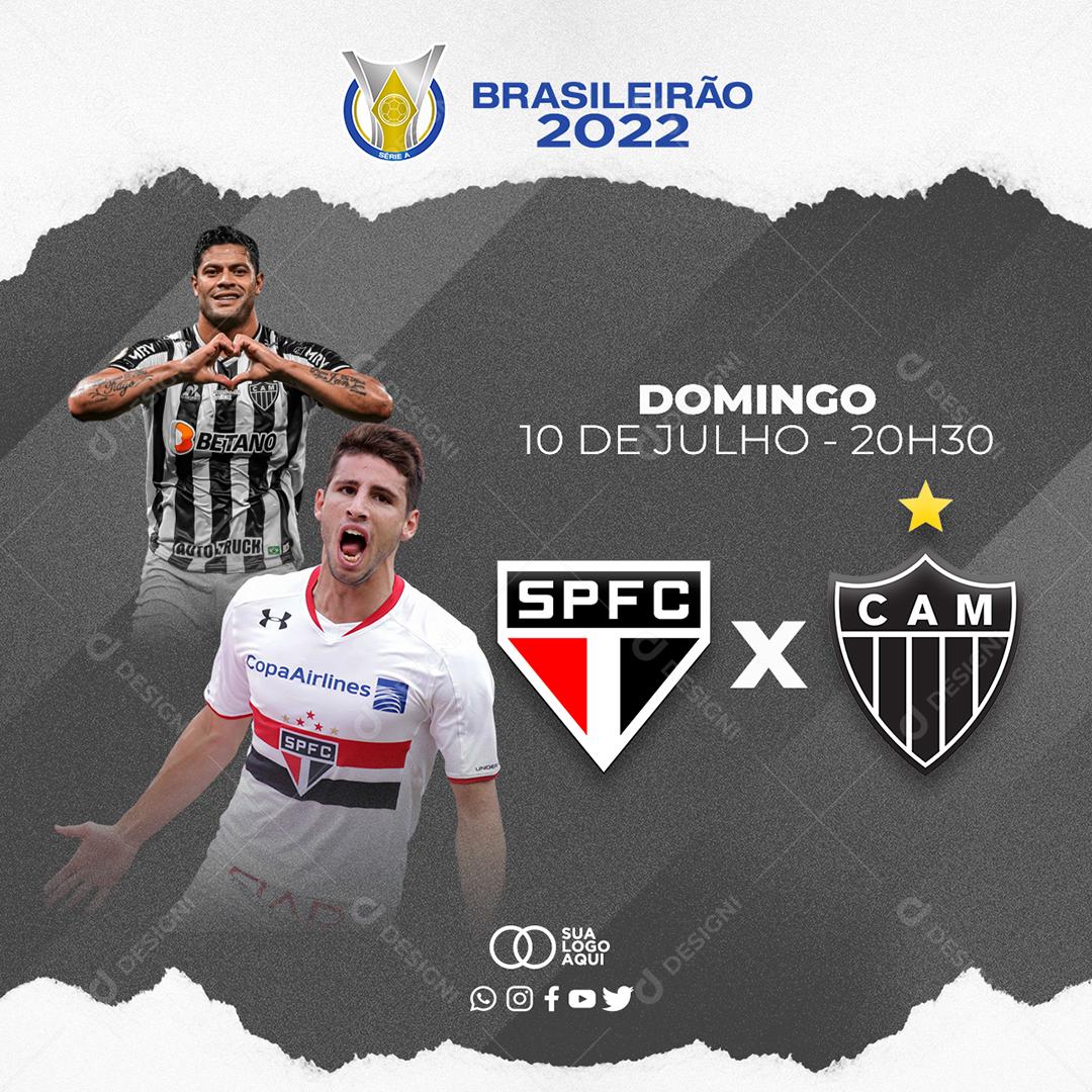 Social Media Futebol Jogo Atlético Mineiro x São Paulo PSD Editável