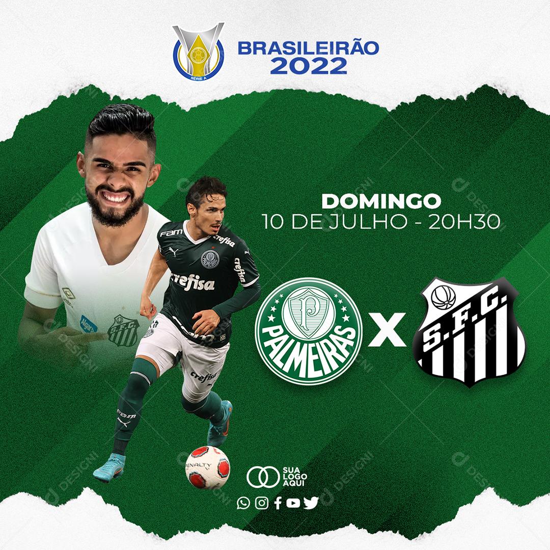 Social Media Futebol Jogo Palmeiras x Santos PSD Editável
