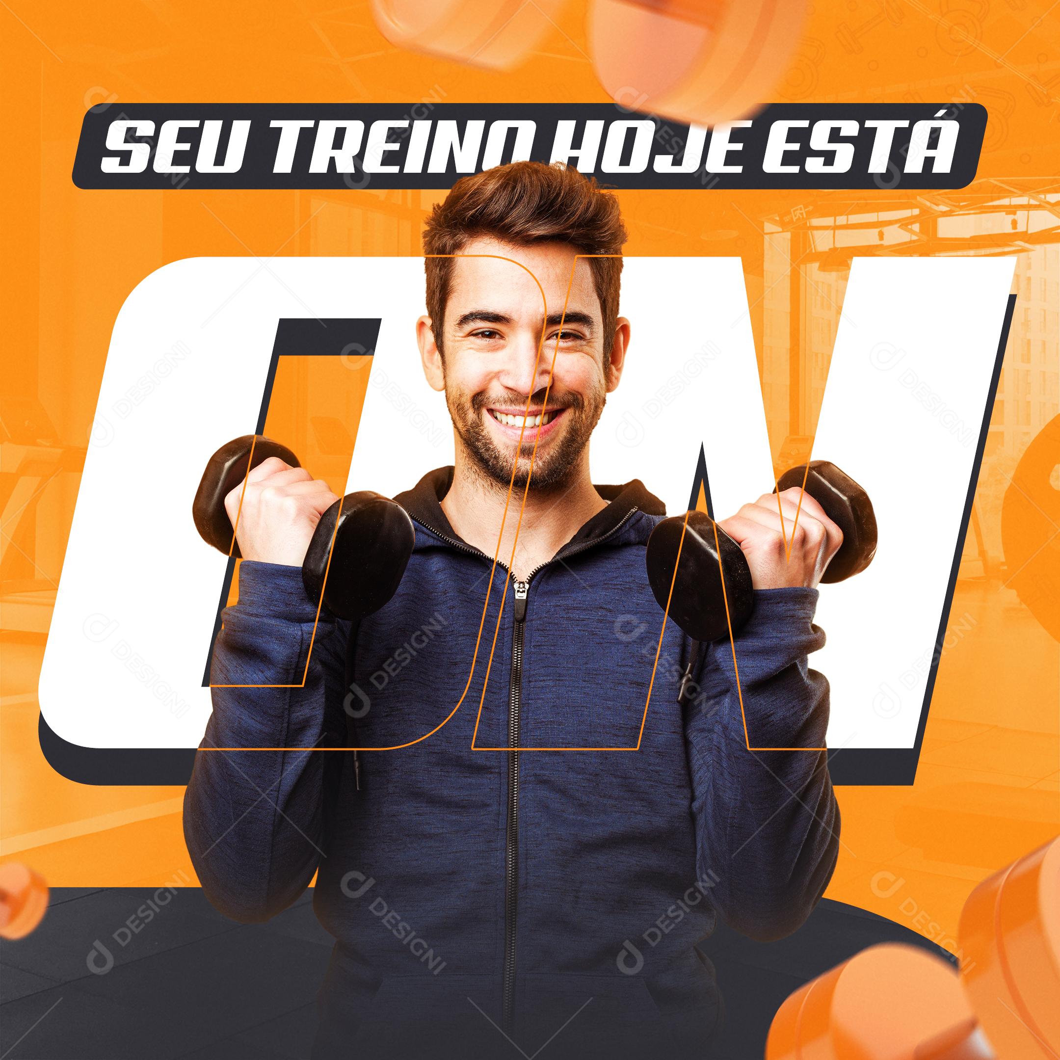 Social Media Seu treino Hoje Está On Academia PSD Editável