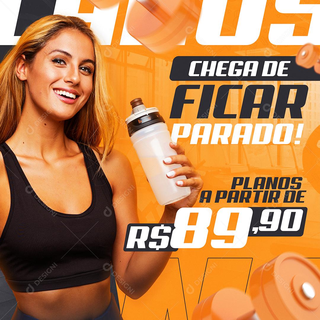 Social Media Chega de ficar parado Academia PSD Editável