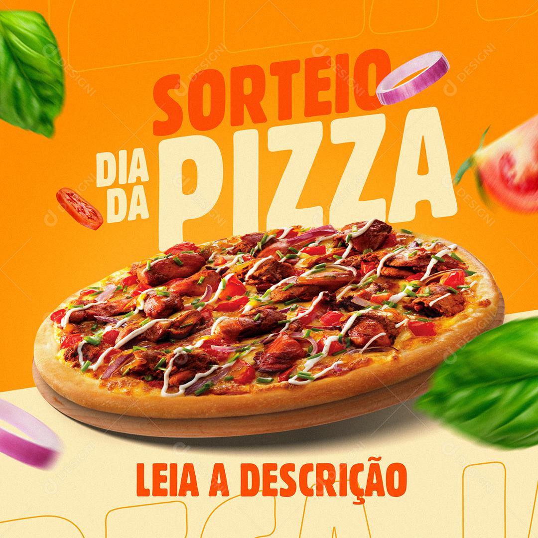 Dia da Pizza Sorteio Social Media PSD Editável