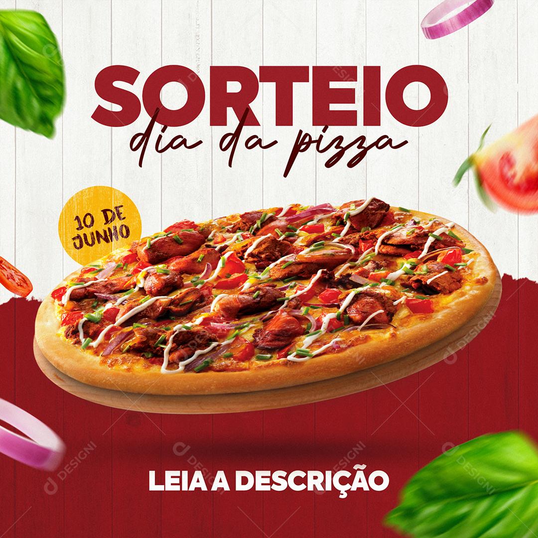 Social Media Sorteio Dia da Pizza 10 de Julho PSD Editável