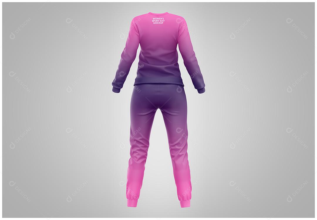 Agasalho uniforme feminino Mockup Costas PSD